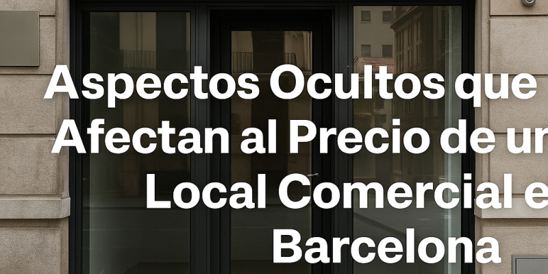 Aspectos Ocultos que También Afectan al Precio de un Local Comercial en Barcelona