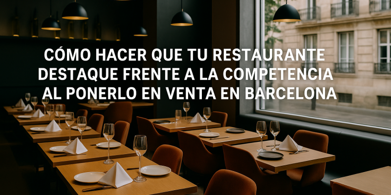 Cómo Hacer que tu Restaurante Destaque Frente a la Competencia al Ponerlo en Venta en Barcelona