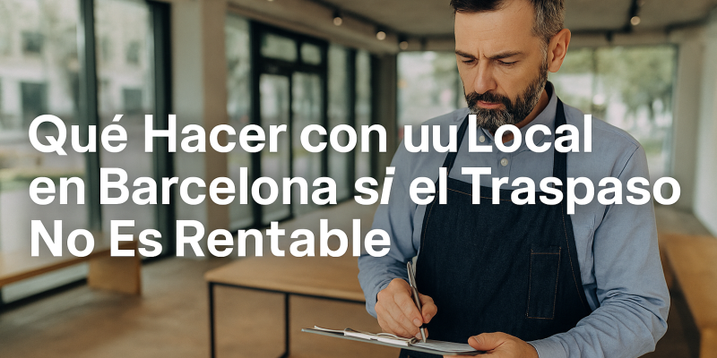 Alternativas al Traspaso: Qué Hacer con tu Local Comercial en Barcelona si la Venta No es Viable