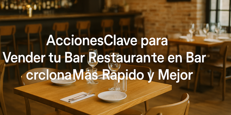 Acciones Clave que Aumentan las Posibilidades de Vender tu Bar Restaurante en Barcelona